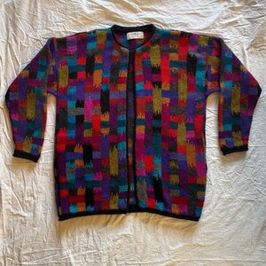 The Peruvian Connection Vintage Colorful  Women’s Sweater Handmade 100% Alpaca